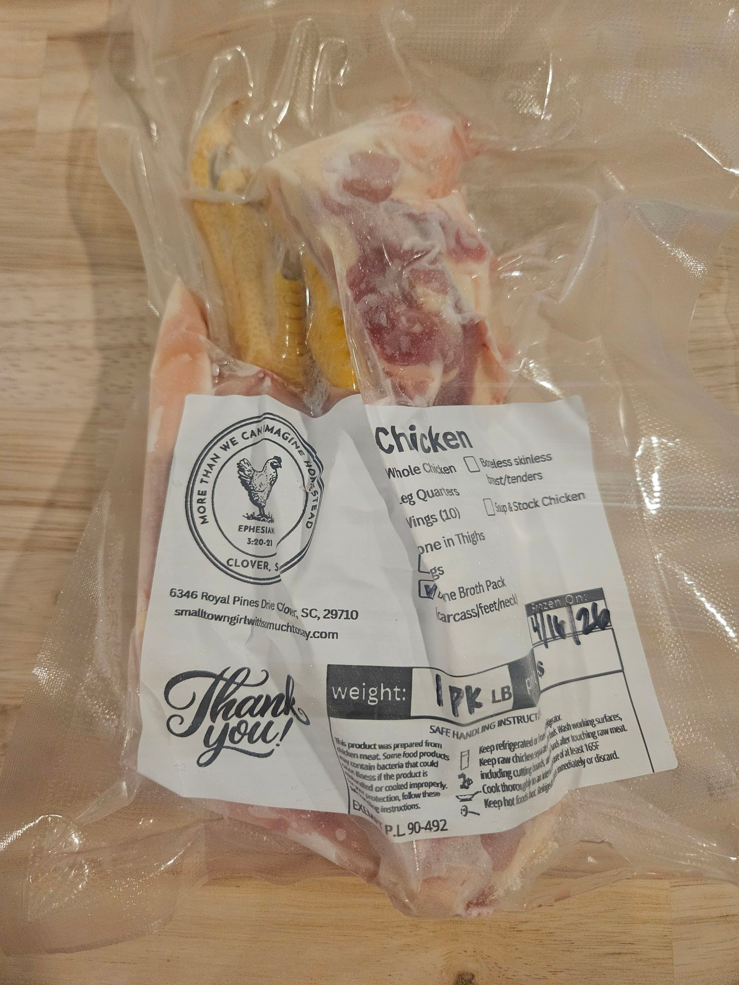 Bone Broth Kit – Double Carcass Pack (2 Chicken Carcasses + 2 Sets of Feet + 1 Neck)